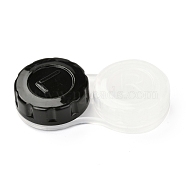 PP Plastic Contact Lens Case for Girl, Two Tone, Black, 27.5x56x12mm, Inner Diameter: 20.5mm(AJEW-I061-A02)