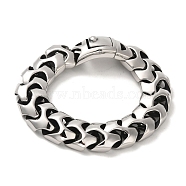 304 Stainless Steel Link Chain Bracelets for Women Men, Antique Silver, 8-5/8 inch(22cm)(BJEW-Q341-12AS)