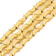 Electroplated Synthetic Non-magnetic Hematite Beads Strands, Nickel Free & Lead Free, Crescent Moon, Golden Plated, 8.5x5x2.5mm, Hole: 0.8mm, about 56pcs/strand, 16.22 inch(41.2cm)(G-C156-03G)