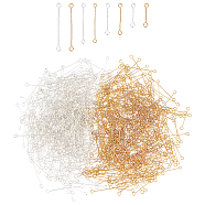 840Pcs 7 Style Iron Eye Pins & 120Pcs 316 Surgical Stainless Steel Eye Pins, Cadmium Free & Lead Free Double Sided Eye Pins , Mixed Color, 15~30x0.4mm, Hole: 1.6~1.8mm, Head: 3mm, 120pcs/style(IFIN-AR0001-14)