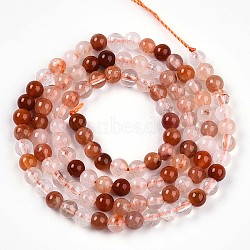 Natural Red Quartz Beads Strands, Round, 3.5~4x4mm, Hole: 0.8mm, about 104~110pcs/strand, 15.43''(39.2cm)(G-T140-4mm-01)