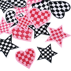 Cloth Embroidery Sew on Appliques, Sewing Craft Decoration, Mixed Shape, Mixed Color, 57~67x59~65x1mm(PATC-TAC0006-01)