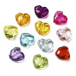 Transparent Acrylic Beads, Heart, Mixed Color, 16.5x18.5x9.5mm, Hole: 2mm(X-MACR-C014-01A)