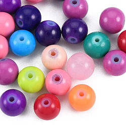 Baking Painted Glass Round Beads, with Acrylic Column Bead Containers, Mixed Color, 8.5x7.5mm, Hole: 1.2~1.6mm, Box: 85x85x85mm(DGLA-T003-001)