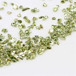 Piezo Glass Beads, No Hole Beads, Chip, Green Yellow, 1~1.5x1~1.5mm, about 440~450g/bag(PIEG-R001-A05)