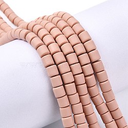 Handmade Polymer Clay Bead Strands, Column, BurlyWood, 6.5x6mm, Hole: 1.2mm, about 61pcs/strand, 15.75 inch(40cm)(CLAY-ZX006-01-135)
