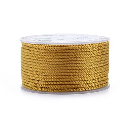 Polyester Braided Cords, for Jewelry Making Beading Crafting, Goldenrod, 2mm, about 21.87 yards(20m)/roll(OCOR-I006-A01-30)