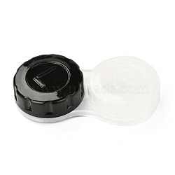 PP Plastic Contact Lens Case for Girl, Two Tone, Black, 27.5x56x12mm, Inner Diameter: 20.5mm(AJEW-I061-A02)