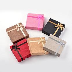 Square Cardboard Bracelet Boxes, Mixed Color, 9.1x9.2x2.2cm(CBOX-D028-03)