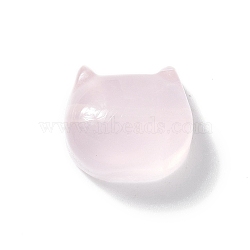 Natural Rose Quartz Beads, Cat Shape, 10.5x11.5x6mm, Hole: 1mm(G-H092-01E)