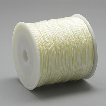Nylon Thread, Chinese Knotting Cord, Beige, 1mm, about 284.33 yards(260m)/roll