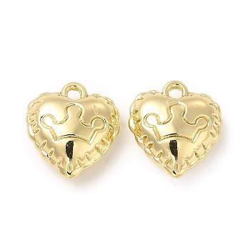Rack Plating Alloy Heart Charms, Cadmium Free & Lead Free, Crown Pattern, Light Gold, 12.5x11x5mm, Hole: 1.4mm