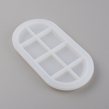 DIY Dish Slicone Molds, Resin Casting Molds, For UV Resin, Epoxy Resin Craft Making, Oval, White, 194x100x17mm, Inner Diameter: 150mm