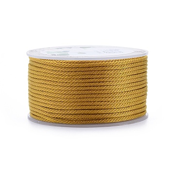 Polyester Braided Cords, for Jewelry Making Beading Crafting, Goldenrod, 2mm, about 21.87 yards(20m)/roll