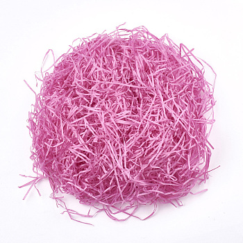 Decorative Raffia Tissue Scraps Paper Packing Material, For Gift Filler, Hot Pink, 2~4mm, about 20g/bag