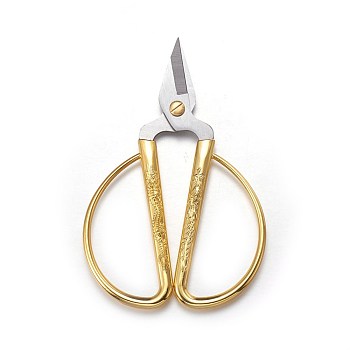 Stainless Steel Scissors, with Zinc Alloy Handle, Golden, 12.6x8.2x0.85cm