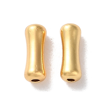 Brass Beads, Bone, Real 18K Gold Plated, 8x3mm, Hole: 0.8mm