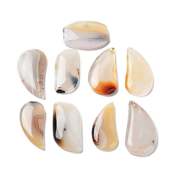 Natural American Agate Pendants, Teardrop/Rectangle, Mixed Shapes, 27~47.5x19~36.5x5~6mm, Hole: 1.6~1.8mm