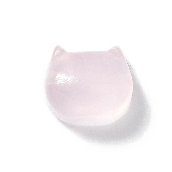 Natural Rose Quartz Beads, Cat Shape, 10.5x11.5x6mm, Hole: 1mm