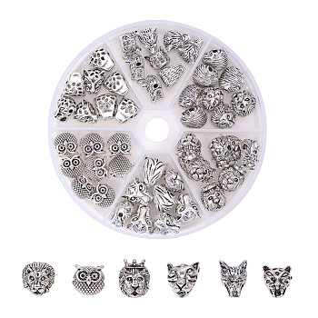 PandaHall Elite Tibetan Style Alloy Pendants, Animal, Antique Silver, 80x20mm, 48pcs/box