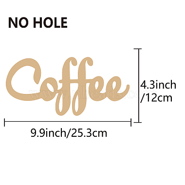слово кофе лазерная резка незавершенное украшение стены из липы(WOOD-WH0113-100)-2