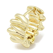 Brass Hoop Earrings, Twist, Real 14K Gold Plated, 18.5x17.5mm(EJEW-R159-01G)