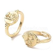 Brass Adjustable Rings for Women, Human, Real 18K Gold Plated, Inner Diameter: 18mm(RJEW-E292-11G)
