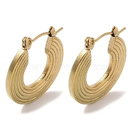 201 Stainless Steel Half Hoop Earrings for Women, with 304 Stainless Steel Pin, Golden, 23.5x2.5mm(EJEW-G385-24G)