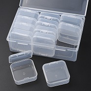 12Pcs Square Plastic Organizer Beads Storage Containers, Clear, 5.4x5.3x2cm, Inner Size: 5.1x5.05x1.5cm(CON-YW0001-35)