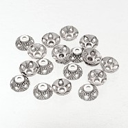 Apetalous Cone Tibetan Silver Bead Caps, Lead Free & Cadmium Free, Antique Silver, about 10mm in diameter, 4mm high, Hole: 2mm(AA0544)