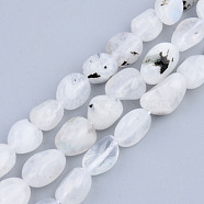Natural Rainbow Moonstone Beads Strands, Tumbled Stone, Nuggets, 5~13x5~10x3~8mm, Hole: 1mm, about 40~60pcs/strand, 14.57 inch~15.74 inch(37~40cm)(G-S359-170)
