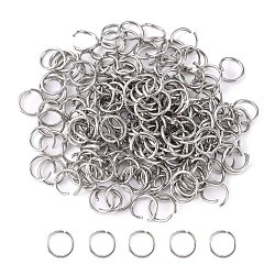 Tarnish Resistant 304 Stainless Steel Jump Rings, Open Jump Rings, Stainless Steel, 21 Gauge, 6x0.7mm, Inner Diameter: 4.6mm, about 202pcs/10g(X-STAS-R049-6x0.7mm)