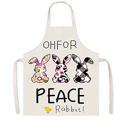 Easter Theme Polyester Sleeveless Apron, with Double Shoulder Belt, Black, 560x450mm(PW-WG75993-22)