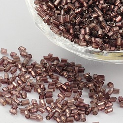 11/0 Two Cut Glass Seed Beads, Hexagon, Silver Lined Round Hole, Purple, Size: about 2.2mm in diameter, about 4500pcs/50g(X-CSDB56)