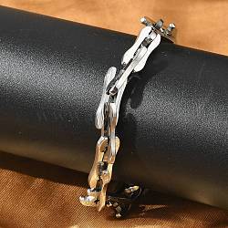 304 Stainless Steel Rectangle Link Chains Bracelets for Men & Women, Stainless Steel Color, 8-1/2 inch(21.7cm)(BJEW-D042-46P)