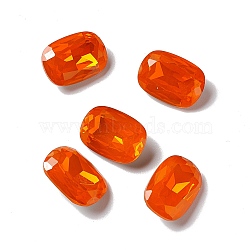 Opal Style K9 Glass Rhinestone Cabochons, Pointed Back & Back Plated, Octagon Rectangle, Tangerine, 14x10x5mm(RGLA-J038-01C-116)
