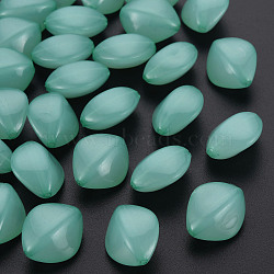 Imitation Jelly Acrylic Beads, Rhombus, Medium Aquamarine, 17x14.5x9.5mm, Hole: 1.6mm, about 500pcs/500g(MACR-S373-93-E02)