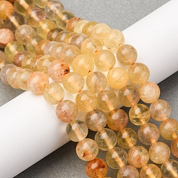 Natural Yellow Fluorite Beads Strands, Round, 8.5mm, Hole: 1.2mm, about 47pcs/strand, 15''(38.1cm)(X-G-K340-A03-02A)