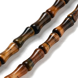 Natural Tiger Eye Beads Strands, Bamboo Joint, 12x5x4mm, Hole: 1mm, about 32pcs/strand, 14.96''(38cm)(G-Q178-A11-01)