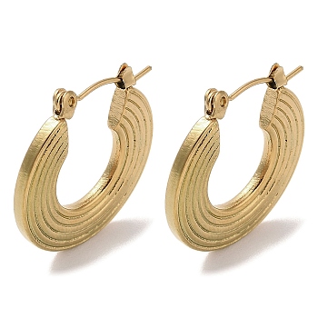 201 Stainless Steel Half Hoop Earrings for Women, with 304 Stainless Steel Pin, Golden, 23.5x2.5mm