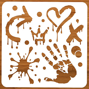 PET Hollow Out Drawing Painting Stencils, for DIY Scrapbook, Photo Album, Mixed Shapes, 300x300mm