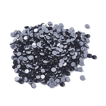 Glass Hotfix Rhinestone, Grade AA, Flat Back & Faceted, Half Round, Jet, SS10, 2.7~2.8mm, about 1440pcs/bag