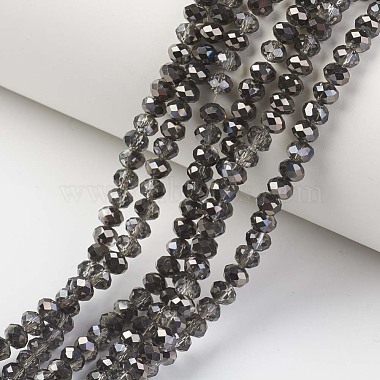4mm Black Rondelle Glass Beads