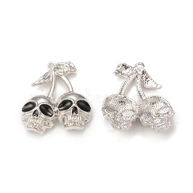 Platinum Black Skull Alloy+Enamel Pendants