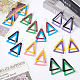 Anattasoul 8 paires de boucles d'oreilles pendantes double triangle en bois de 8 couleurs avec épingles en fer(EJEW-AN0004-46)-7