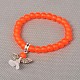 Stretchy Frosted Glass Beads Kids Charm Bracelets for Children's Day(BJEW-JB01769)-2
