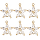 8Pcs Brass Pave Clear Cubic Zirconia Connector Charms(ZIRC-BBC0002-25)-1