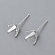 304 Stainless Steel Prong Earring Settings(STAS-O098-06S-05)-1