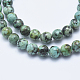 Brins de perles turquoises africaines naturelles (jaspe)(G-E444-47-6mm)-3