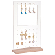 Transparent Acrylic Vertical Earring Display Stands with Wooden Base(EDIS-WH0021-48A)-1